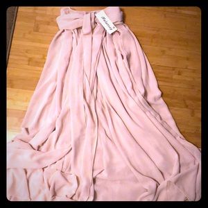 Long Tulle Maxi Skirt in Blush Pink